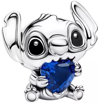 Pandora Disney Stitch Charm blaues Herz, 925 Silber (794731C01)