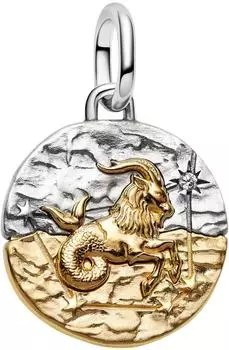 Pandora ME Charm Medaillon Sternzeichen Steinbock, vergoldet, Zirkonia (794987C01)