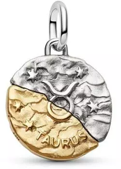 Pandora ME Charm Medaillon Sternzeichen Stier, Bicolor, Zirkonia (794986C01)