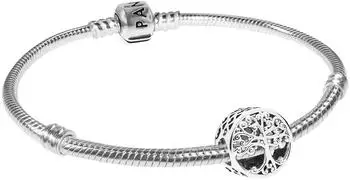 Pandora Damen-Armband Silber 925 mit Charm Familienwurzeln, 19cm (51783-19)