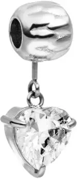 PURELEI LEI White Heart Charm, Silber, Edelstahl (L26041-Charm-White-Heart)