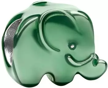 Pandora Mini-Charm gr&uuml;ner Elefant, Sterling-Silber, Emaille (794901C01)