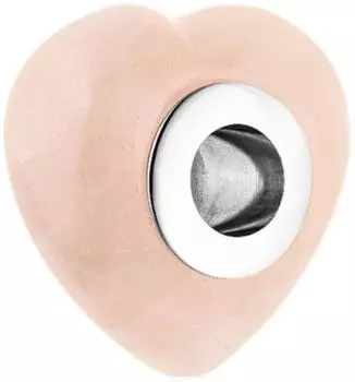 PURELEI LEI Charm Herz Rosenquarz, Edelstahl