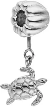 PURELEI LEI Charm 'Tortoise' Edelstahl, silber, 11x8,5mm
