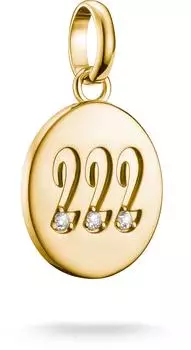 Thomas Sabo Charm-Anh&auml;nger Engelzahl 222 mit Steinen, gelbgoldfarben (CC1249-414-14)