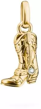 Thomas Sabo Charm-Anhänger Cowboystiefel, 18kt goldfarben (CC1325-M01-14)