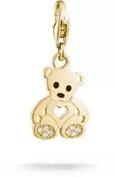 THOMAS SABO Charm-Einh&auml;nger "Teddyb&auml;r-Design, Zirkonia, Einh&auml;nger f&uuml;r