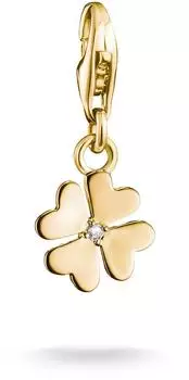 Thomas Sabo Kleeblatt Charm-Anh&auml;nger vergoldet mit Zirkonia (2248-M01-14)