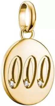 Thomas Sabo Charm Engelzahl 000 mit Steinen, 18-Karat-Goldplattierung (CC1257-414-14)