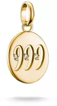 Thomas Sabo Charm Engelzahl 999, 18-Karat vergoldet, 925 Silber (CC1256-414-14)