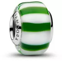 Pandora 735071C02 Charm Gr&uuml;ne Pfefferminze Muranoglas Silberfarben