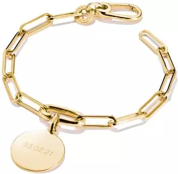 Thomas Sabo Charm Club Connect Armband Paperclip vergoldet, 19cm (C1205-413-39)