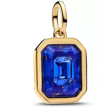 Pandora Himmelblaues Hexagon H&auml;nge-Charm, 14K vergoldet (765035C01)