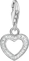 Charm-Einh&auml;nger THOMAS SABO "Herz", silberfarben, wei&szlig;, wei&szlig;, Charms, Damen,