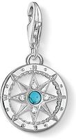 THOMAS SABO Charm-Einh&auml;nger "Kompass" mit Zirkonia (synth.), Farbstein-Imitat