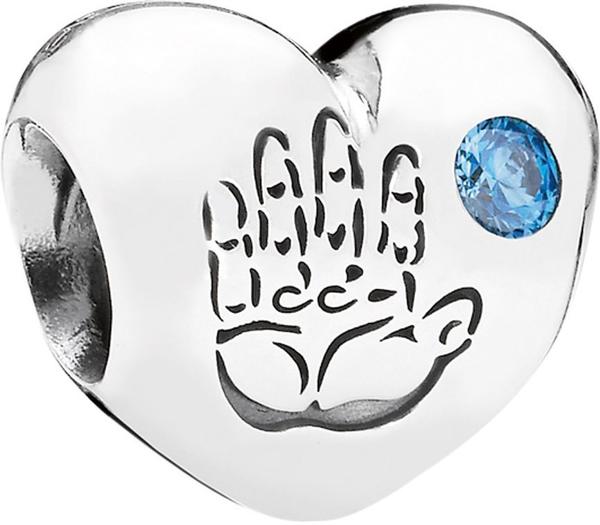 Pandora Hand aufs Herz Baby Junge blauer Zirkonia (791281CZB)