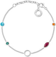 THOMAS SABO Charm-Armband "Farbige Steine" imitierter T&uuml;rkis, Korund (synth.),