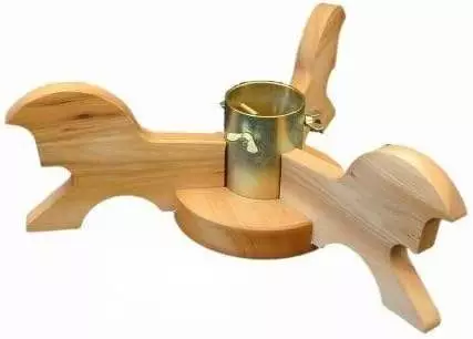 Holz Fichtner Christbaumständer Pferdchenform