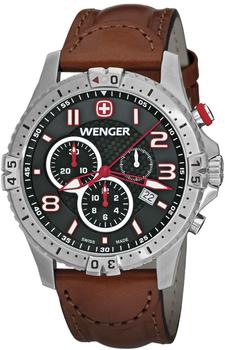 Wenger Squadron Chronograph Herren Leder/Schwarz-Rot
