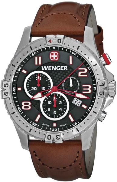 Wenger Squadron Chronograph Herren Leder/Schwarz-Rot