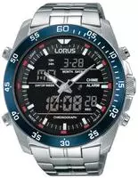 LORUS Chronograph Armbanduhr, Quarzuhr, Herrenuhr, Stoppfunktion, Digitalanzeige,