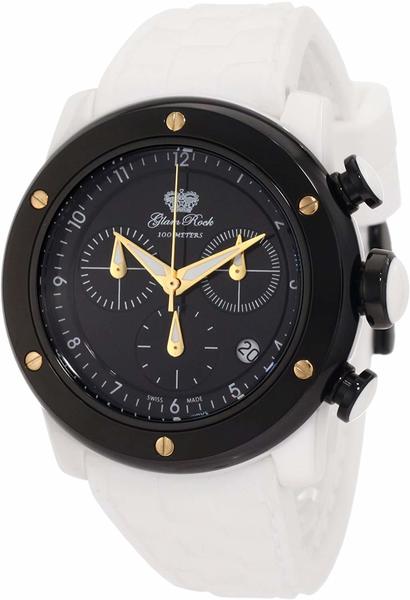 Glam Rock Damen GR50115 Aqua Rock-Chronograph Black Dial Weiß Silikon Uhr