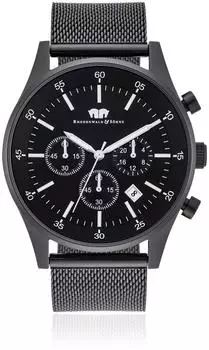 RHODENWALD & SÖHNE Goodwill Herrenuhr Chronograph Mianaiseband 5 ATMBLK