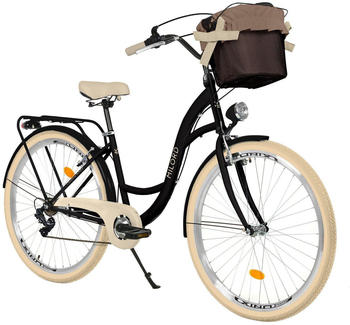 Milord Bikes Comfort Bicycle With Basket Women's Bicycle Retro 7-speed (26 inches)