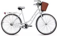 Dacapo Cityrad "Damenrad 28 Classic Premium Wei&szlig; 1 Gang RH 53 cm mit Korb" 1...