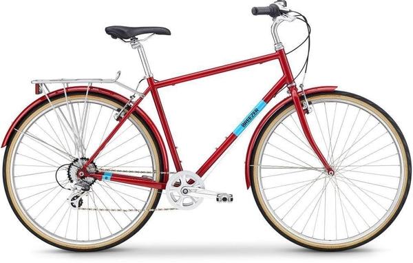 BREEZER Bikes Urbanbike DOWNTOWN EX 8 Gang Shimano Altus Schaltwerk Kettenschaltung 28 Zoll rot
