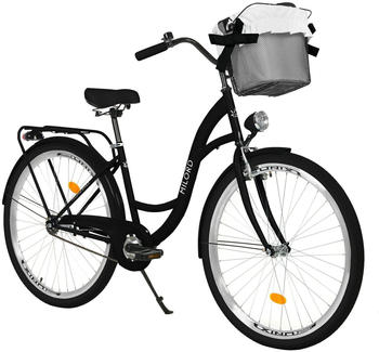 Milord Bikes Komfort Fahrrad mit Korb 28" schwarz