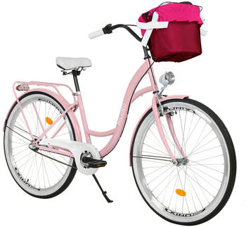 Milord Bikes Komfort Fahrrad mit Korb 28" rosa