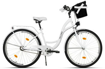 Milord Bikes Komfort Fahrrad mit Korb 28" weiß