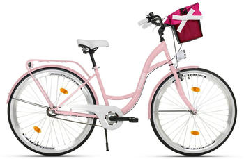 Milord Bikes Komfort Fahrrad mit Korb 26" rosa