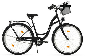 Milord Bikes Komfort Fahrrad mit Korb 26" schwarz