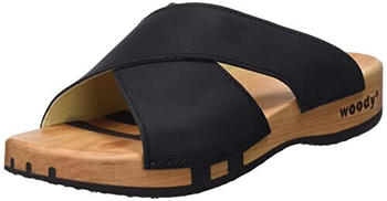 Woody Mila Holzschuh schwarz