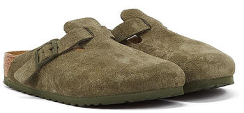 Birkenstock Boston Suede-Leder Thymian grüne Clogs
