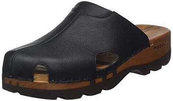 Woody Lissabon Holzschuh schwarz