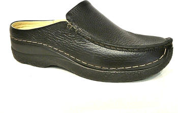 Wolky Clogs Hausschuhe Seamy Slide schwarz Leder 625070-000