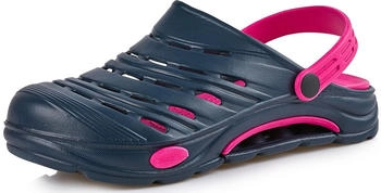 Ladeheid Leichte Eva Clogs Gartenclogs Gartenschuhe KL030 dunkelblau rosa
