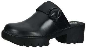 Fly London Leder Clogs schwarz
