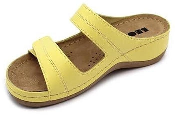 Leon 907 Lederschuhe Sandalen Sandalette Clog Pantolette Komfortschuhe Hausschuhe gelb