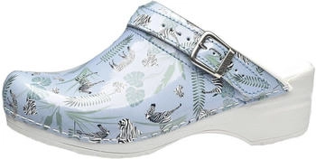 Sanita Animal Zebra offener Clog hellblau Sanita Animal Zebra offener Clog hellblau