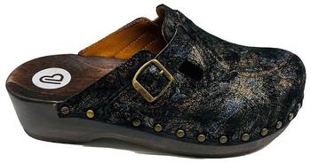 Berkemann Riemen-Toeffler Holzschuh gold glamour-flowers