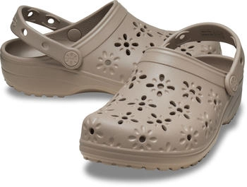 Crocs Classic Floral Cut Out Clog taupebraun