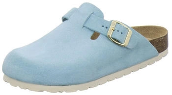 AFS Orthopädische Damen-Clogs verstellbarem Leder-Fußbett hellblau