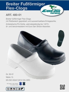 Euro-Dan Hygiene Clogs with PU sole closed schwarz