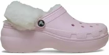 Crocs Classic Platform Fuzz Lined Clog pink milk