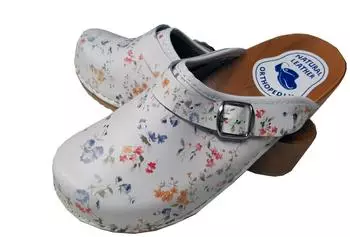 Aves-24 Holzschuhe blumen rosa