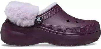 Crocs Classic Platform Fuzz Lined Clog pastelllila/dunkellila